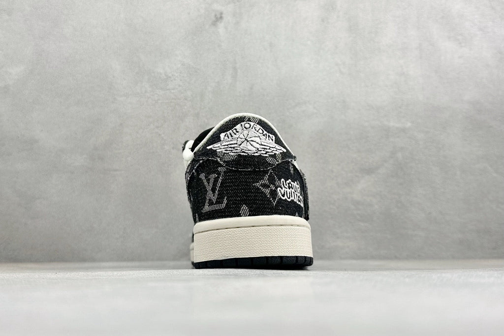 AJ1 Low Travis Scott x LV Black Monogram Customs